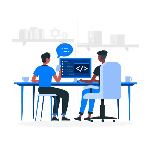 cartoons of people typing